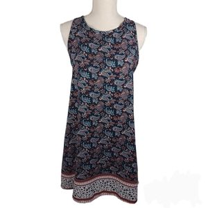 Francescas Alya Paisley Shift Dress Small -Criss Cross Tie Back